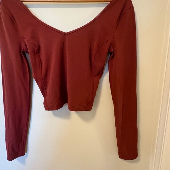 Lululemon Align Long Sleeve Shirt, Size 10 Red Merlot - Picture 4 of 7